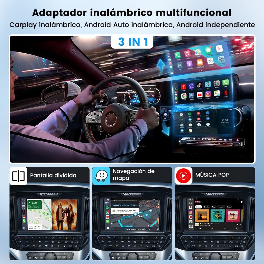 55555 Carlinkit TBOX 3.0 Auto Smart AI Box Adaptador Inalámbrico Multimedia Video Box Para Coches Con OEM Carplay(4+64G) - Imagen 4