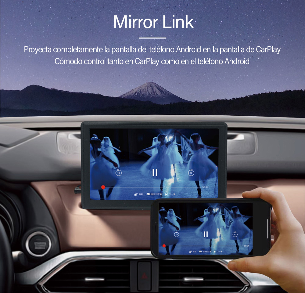 11-1 🔥 🔥Consola inalámbrica para salpicadero Apple CarPlay 2.0 Portable Wireless Touchscreen Carplay&Android Auto Unit For Any Car - Imagen 9