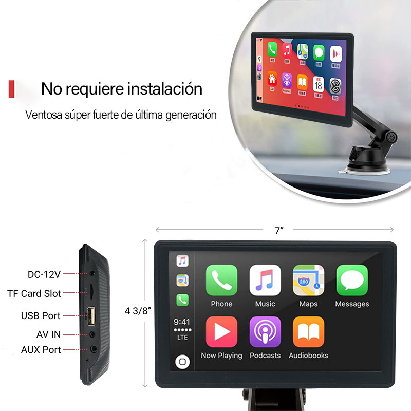 13-2 🔥 🔥Consola inalámbrica para salpicadero Apple CarPlay 2.0 Portable Wireless Touchscreen Carplay&Android Auto Unit For Any Car - Imagen 2