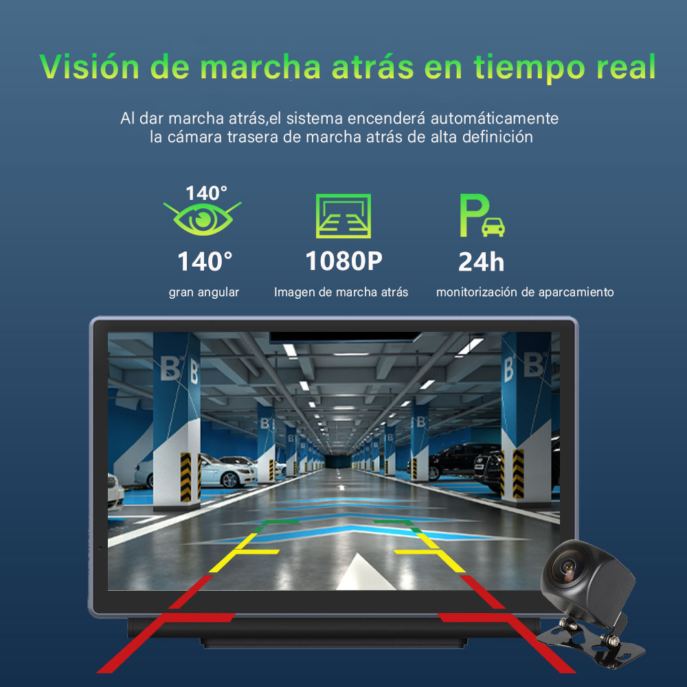 A+01 Unidad de pantalla táctil portátil CarPlay y Android Auto de 7" con Dashcam 4K + cámara de marcha atrás para cualquier coche. - Imagen 2