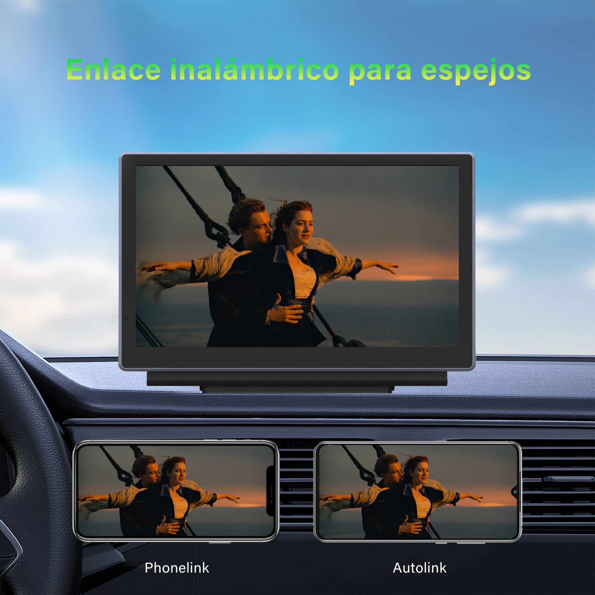 主图04 Unidad de pantalla táctil portátil CarPlay y Android Auto de 7" con Dashcam 4K + cámara de marcha atrás para cualquier coche. - Imagen 8